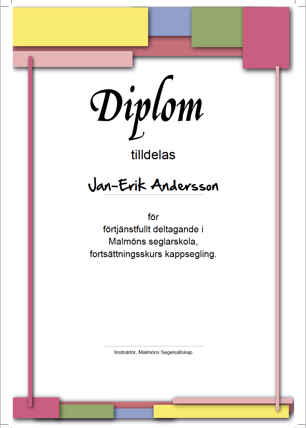 Diplom For Alla Tillfallen Blankettbanken